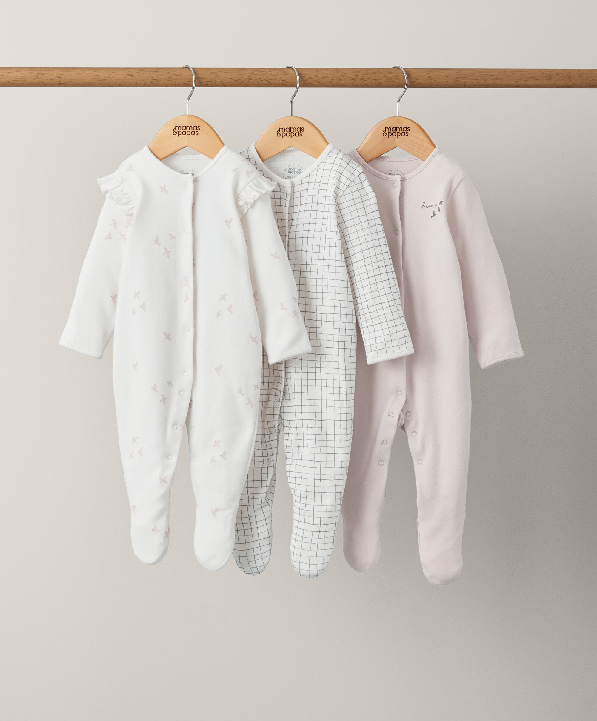 3 pack Flock Sleepsuits image number 1