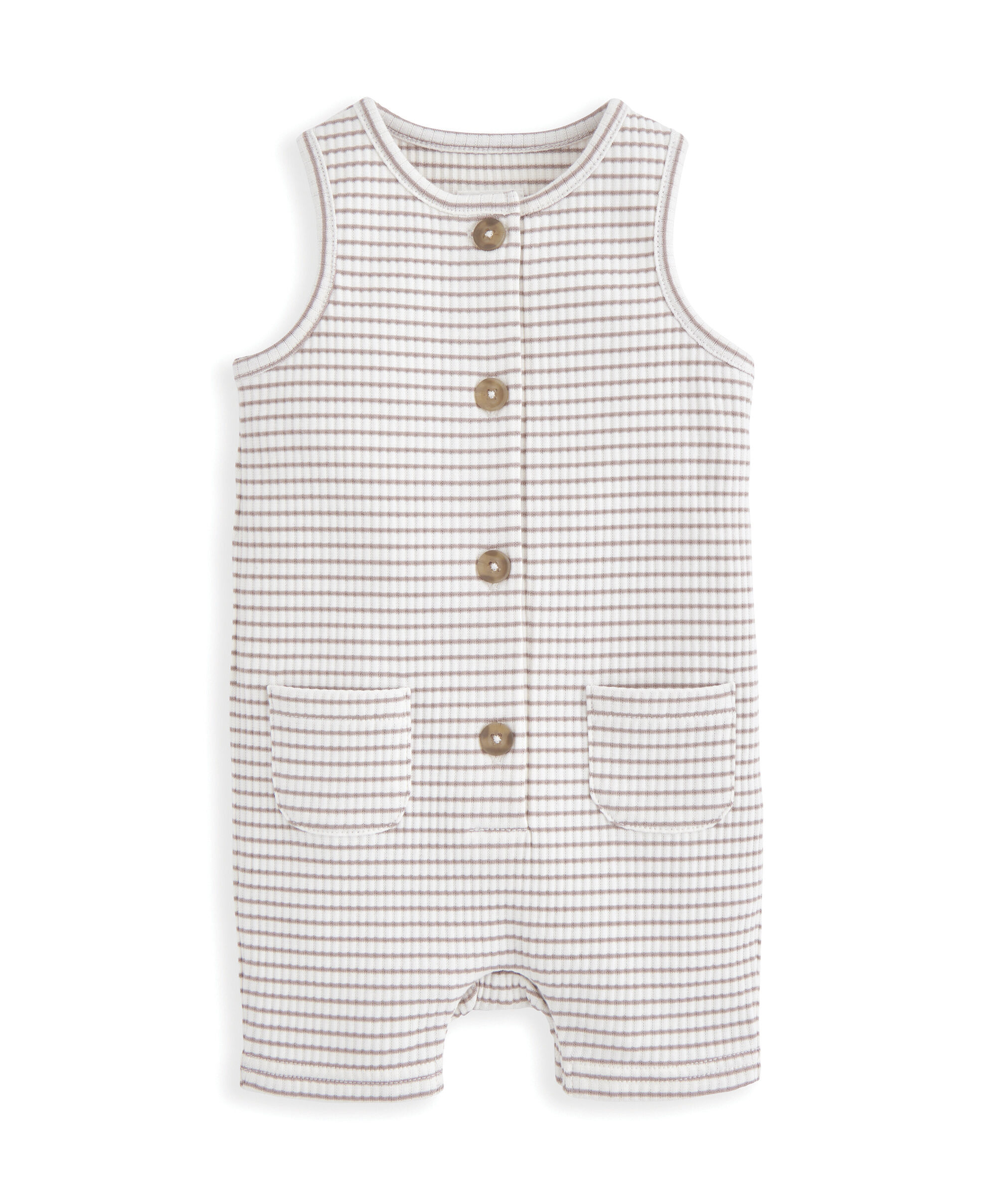 Striped Sleeveless Shortie Romper image number 2