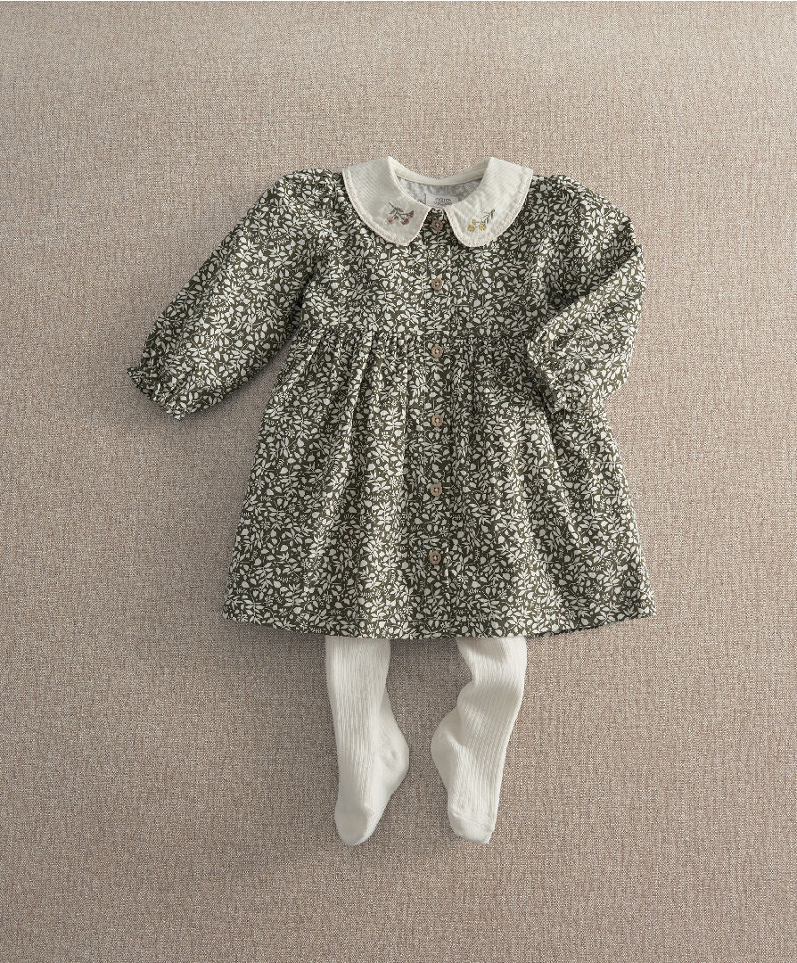 Print Dress & Tights Set image number 1