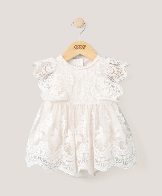 Lace Frill Romper - Rose Gold image number 1