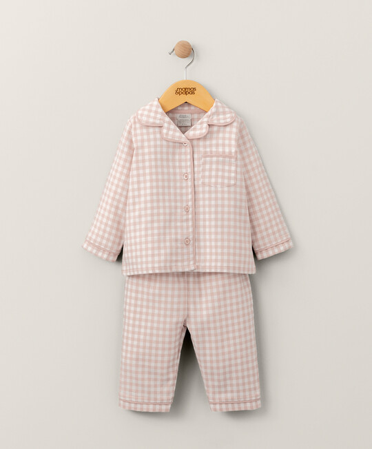 Pink Check Woven Pyjamas image number 1