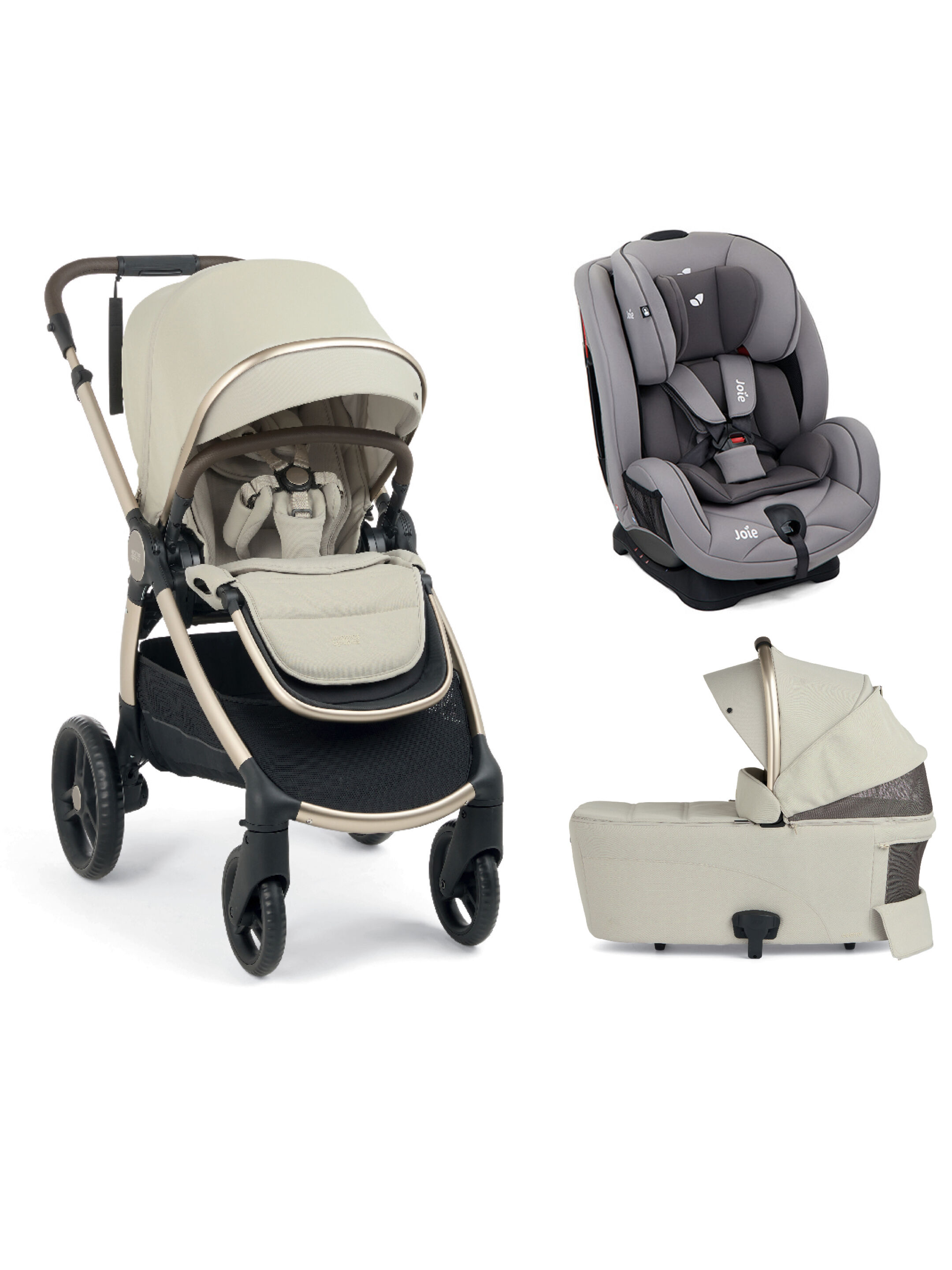 Ocarro 2 Pushchair and Carrycot Bundle with Joie Stages Car Seat (3 Pieces) - Eclipse