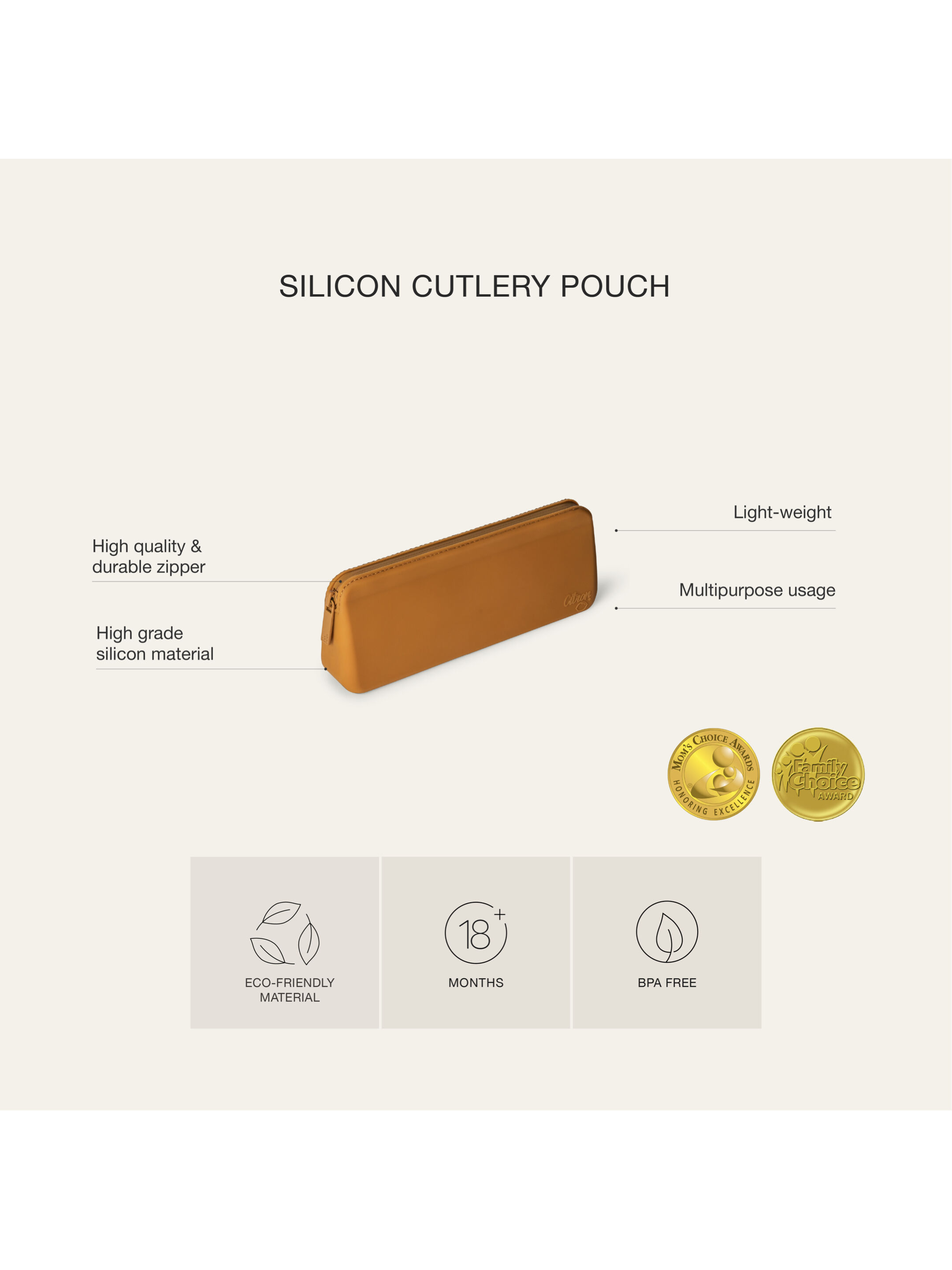 Silicone Cutlery Pouch - Green image number 4