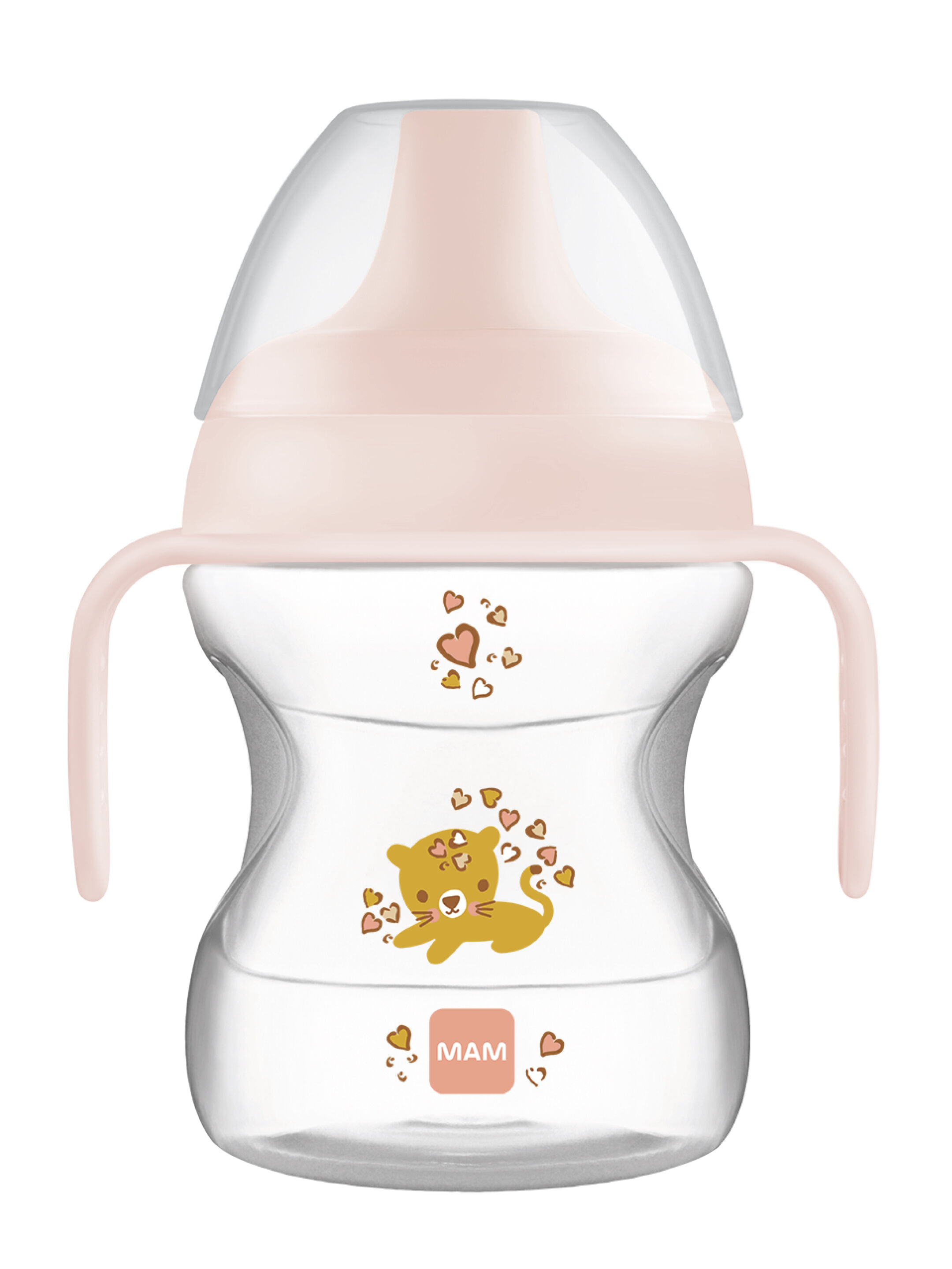 Mam Baby Learn To Drink Cup  Silicone Cup - 6 M+ | Wild Animals, Pink - 190 Ml - Pack of 1