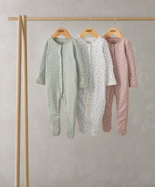 Spotty Sleepsuits (Pack of 3)
