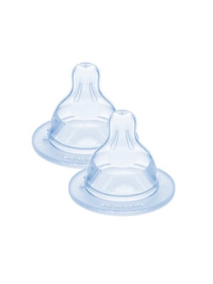 Mam Baby Teat Size X Silicone Teat/Spout - 6 M+ | Clear Clear - Pack of 2