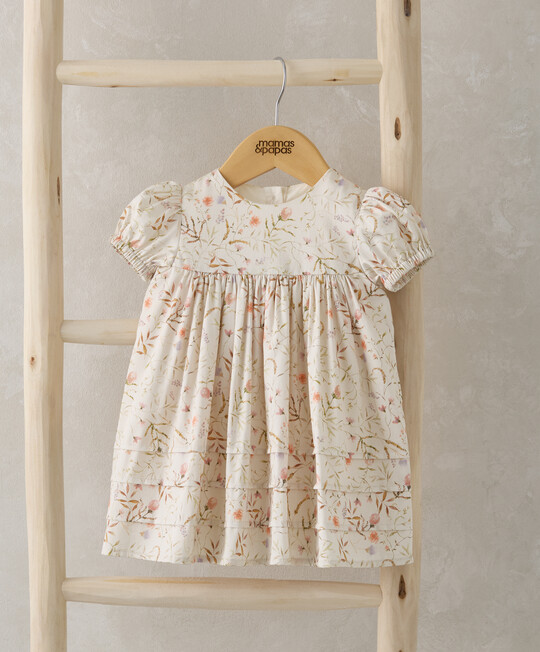 baby girls floral cotton sateen dress Pink satin cotton mini floral baby dress with bow with matching knickers 9-12 months