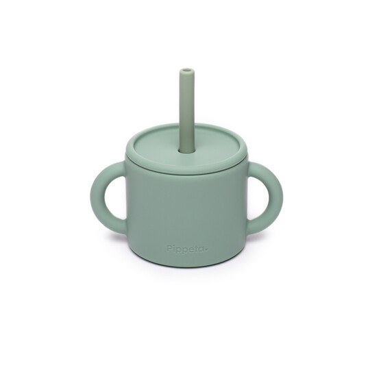 Pippeta Silicone Cup & Straw - Meadow Green image number 1