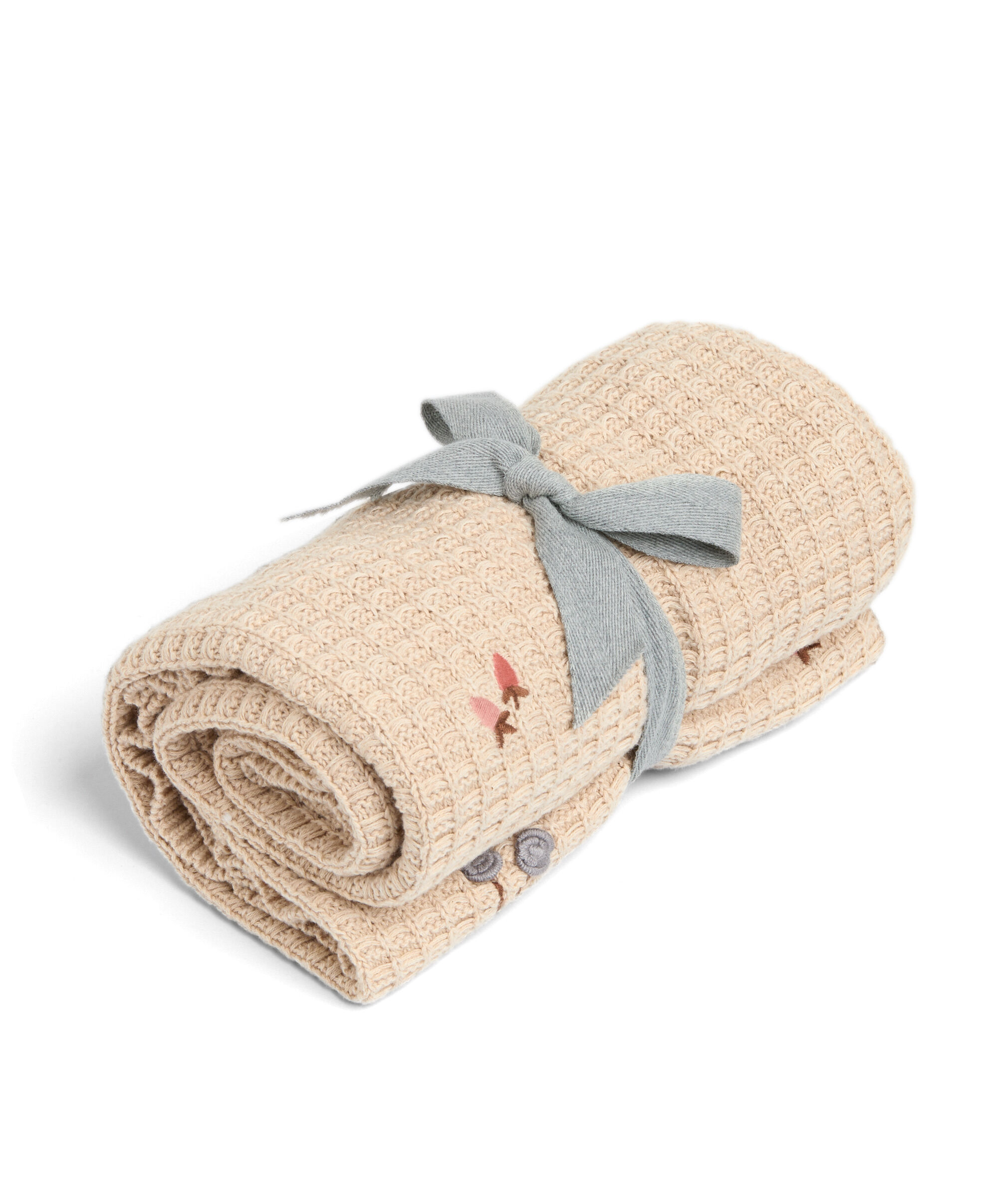 Knitted Blanket - Berry Frill