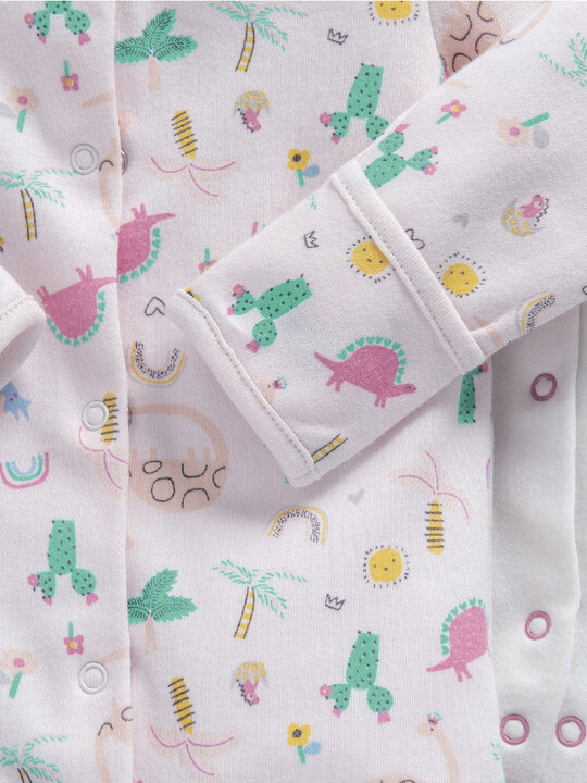 3 Pack Girls Dino Sleepsuits image number 2