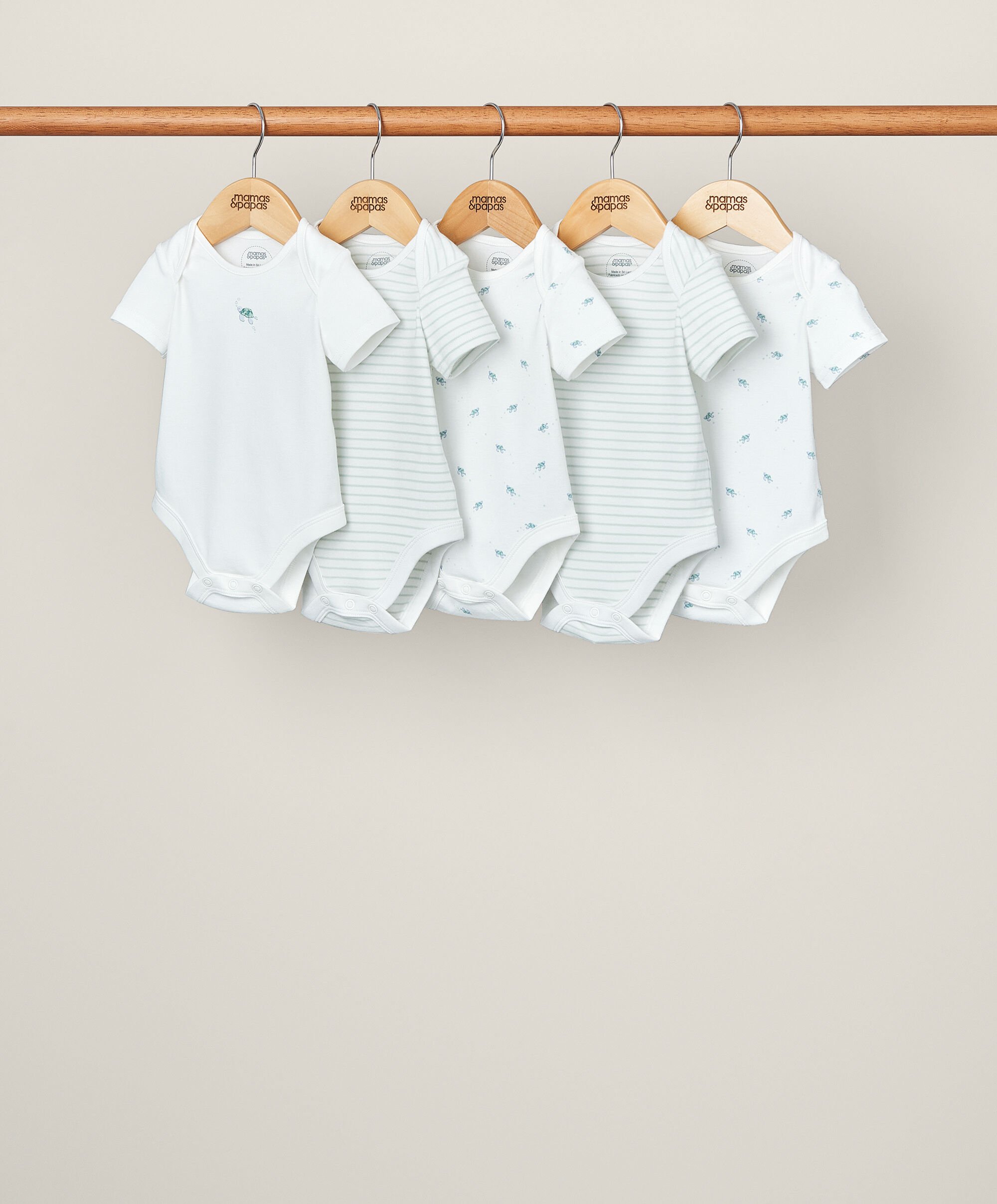 Turtle Short Sleeve Bodysuits (Pack of 5) - Blue