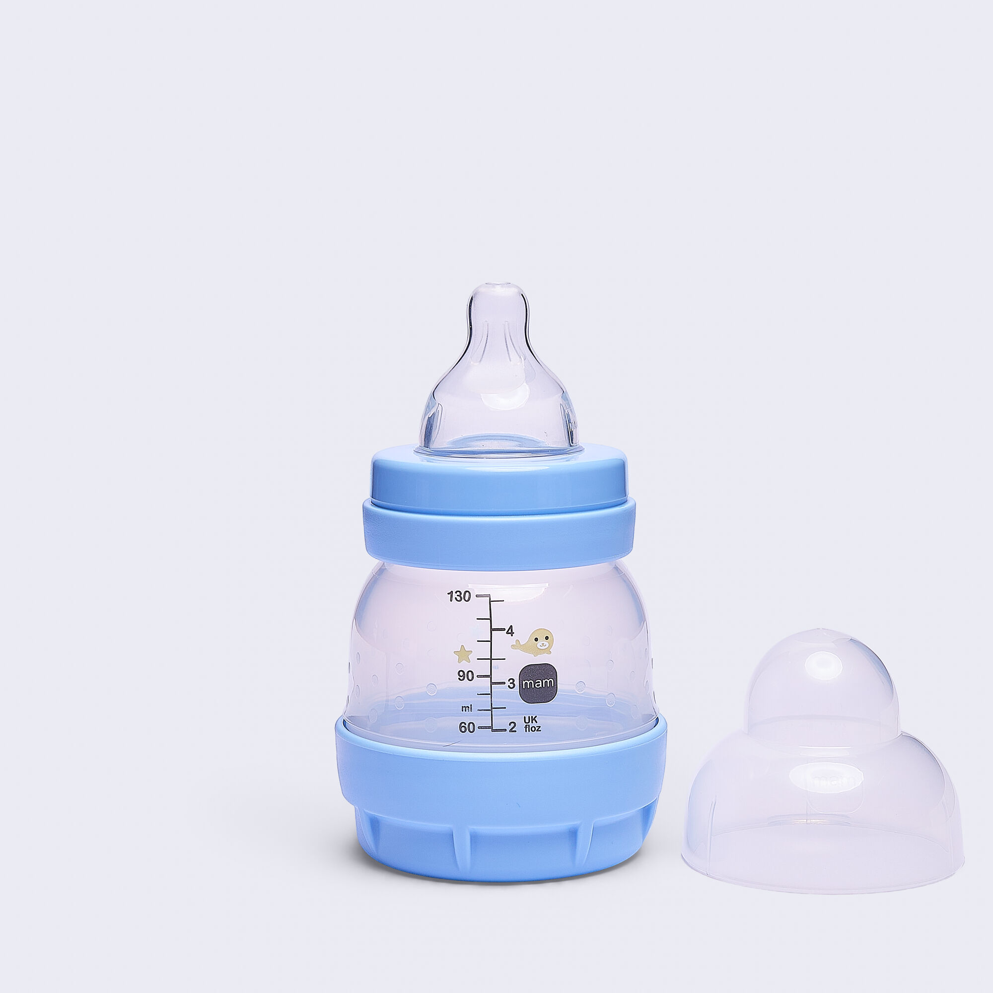 Mam Baby Easy Start Anticolic Silicone Bottle - 0 M+ | Sealife Blue - 130 Ml -  Pack of 1 image number 5