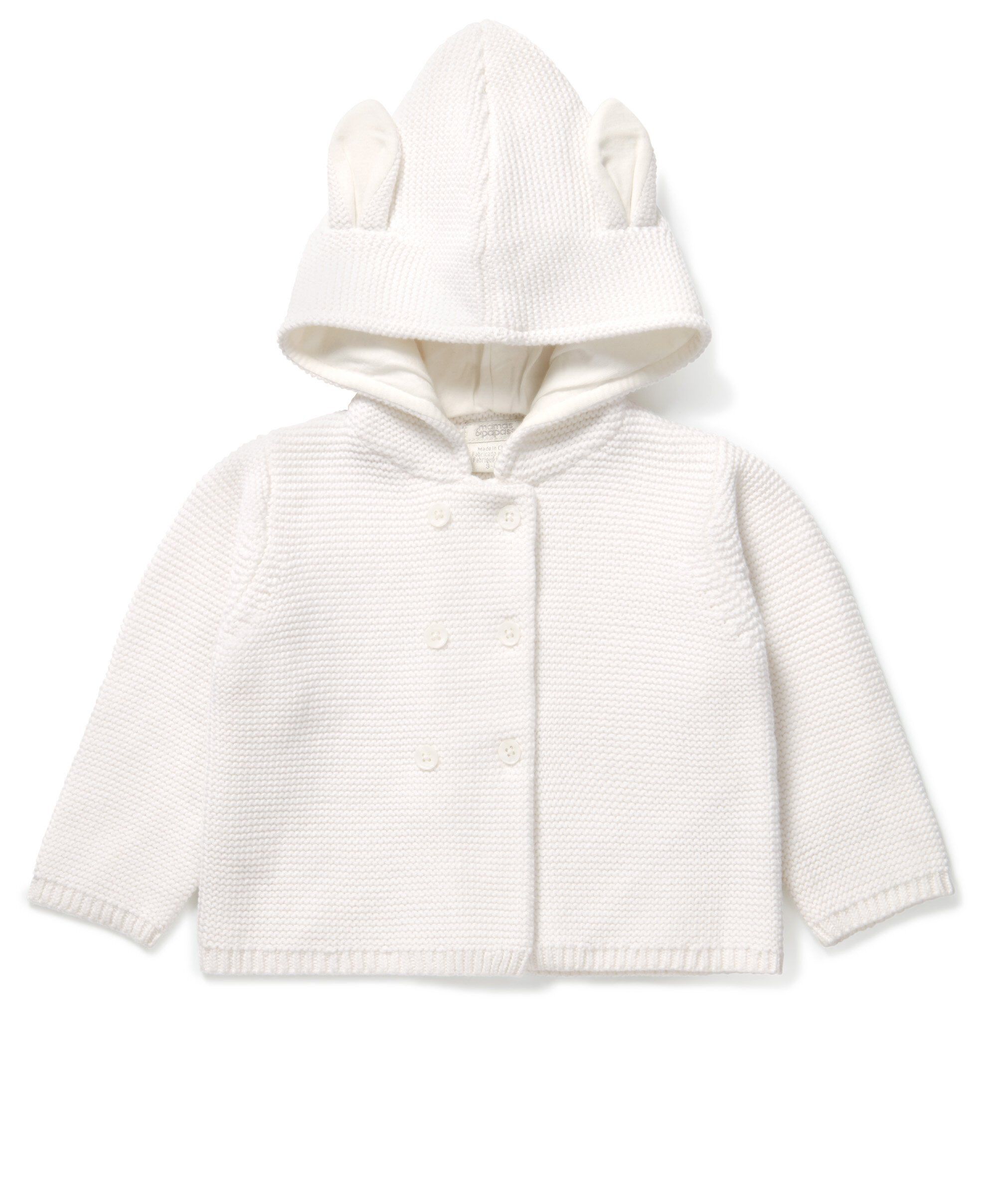 White Cardigan With Hood Ears image number 1