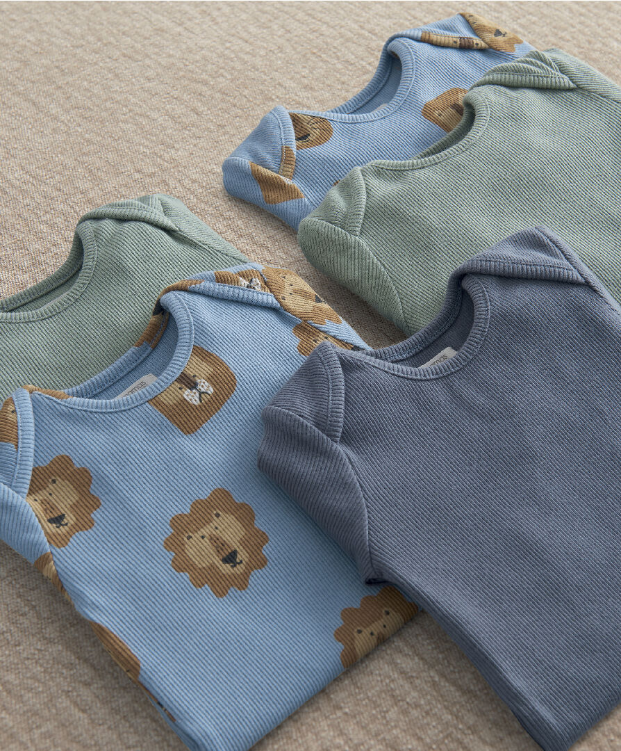 5Pk Lion Print L/S Boysuits image number 4