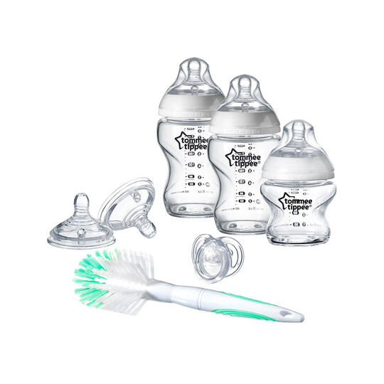 Tommee Tippee Closer to Nature Glass Feeding Bottle Kit, Starter Set - Clear image number 2