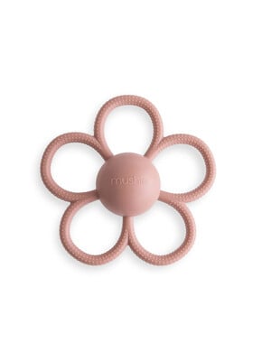 Mushie Daisy Rattle Teether (Dusty Rose)
