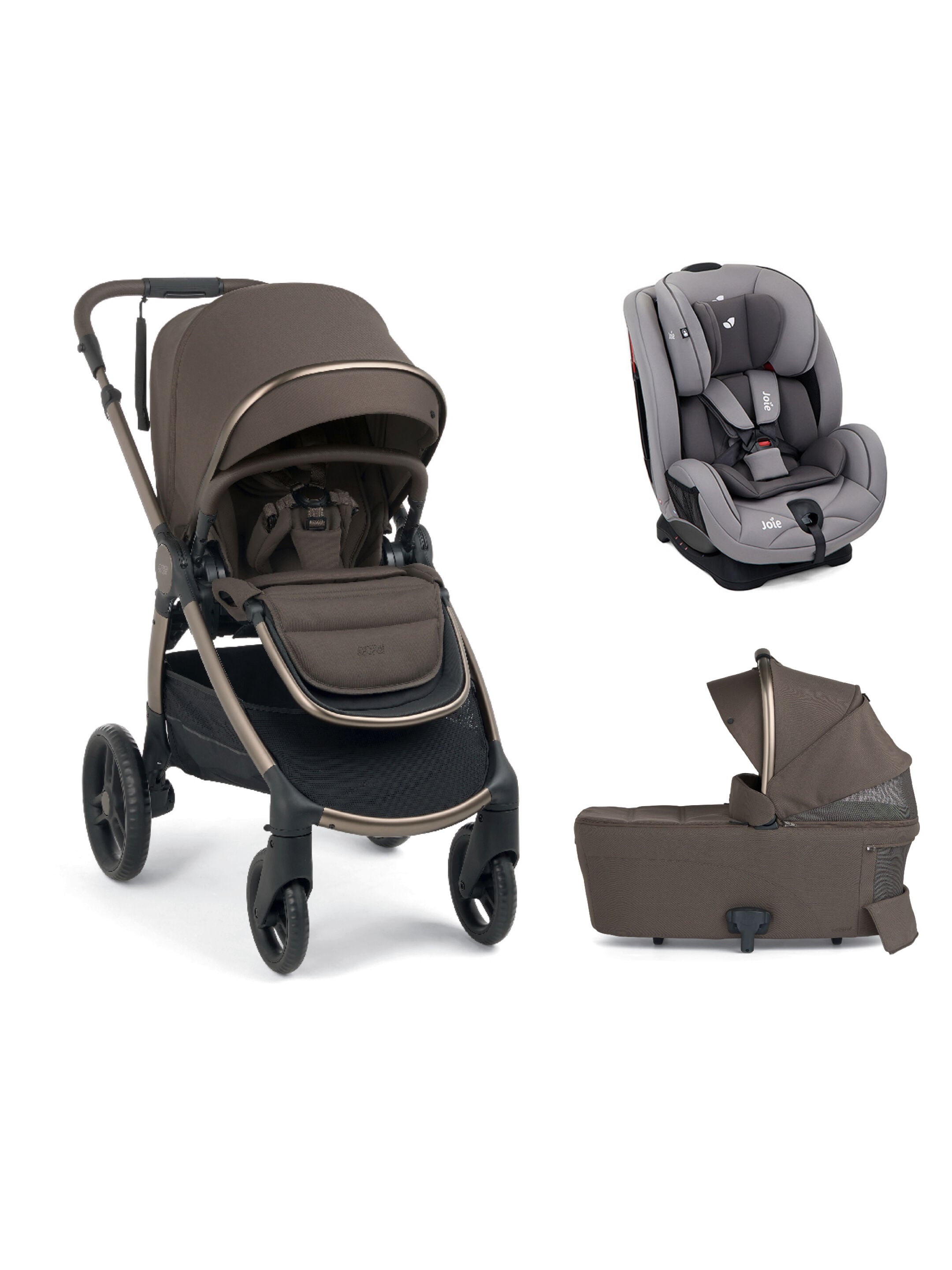Ocarro 2 Pushchair and Carrycot Bundle with Joie Stages Car Seat (3 Pieces) - Eclipse