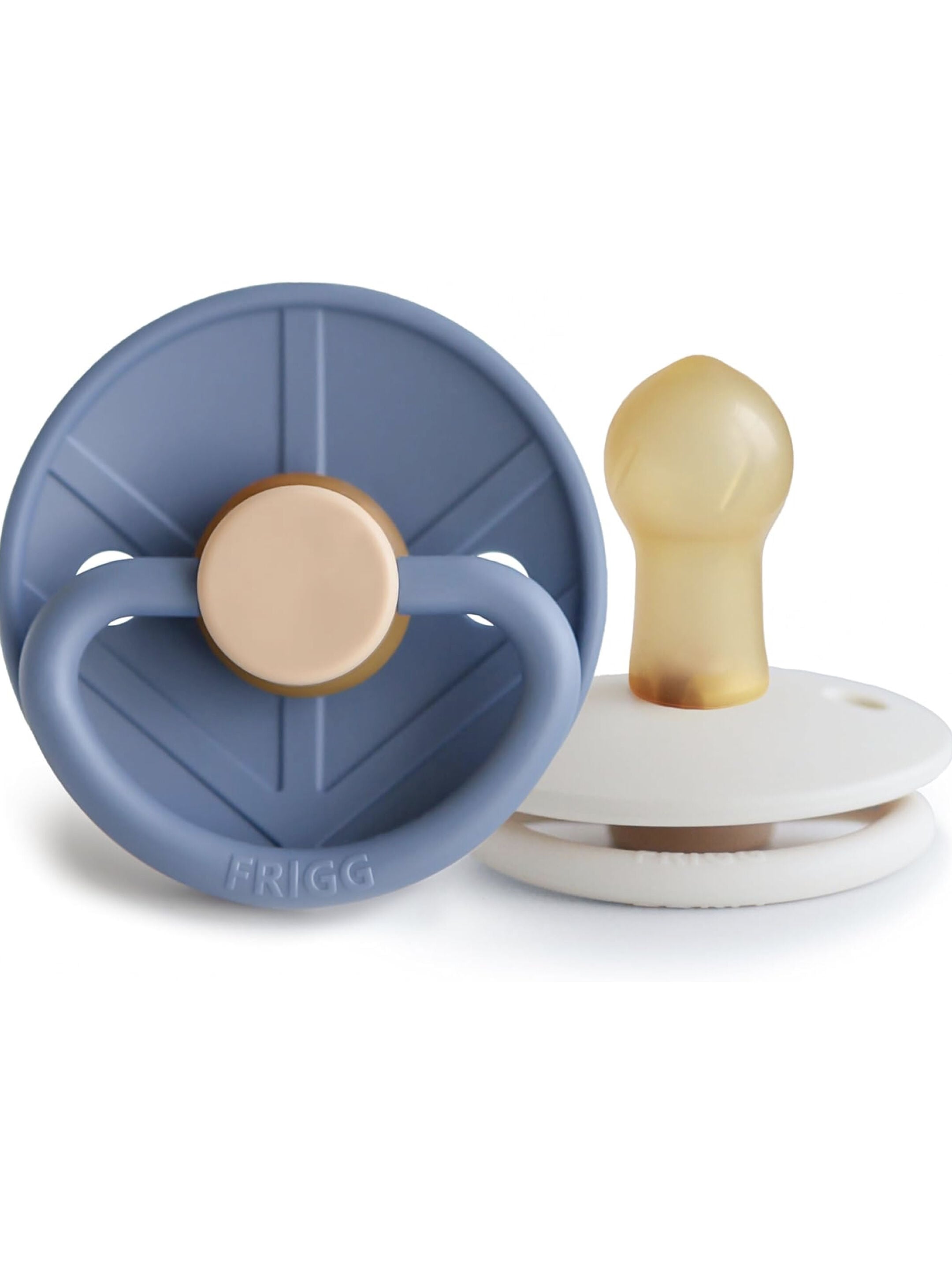 FRIGG Little Viking Latex Baby Pacifier 0-6M 2-Pack Ocean View/Cream - Size 1