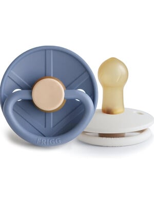 FRIGG Little Viking Latex Baby Pacifier 0-6M 2-Pack Ocean View/Cream - Size 1