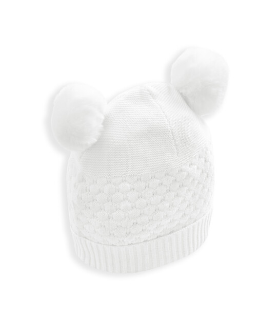 White Knitted Pom Hat image number 2