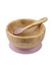 Citron Organic Bamboo Bowl 300ml Suction + Spoon Blush Pink image number 1