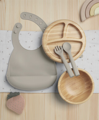 First Mealtime Bamboo Set - Truffle