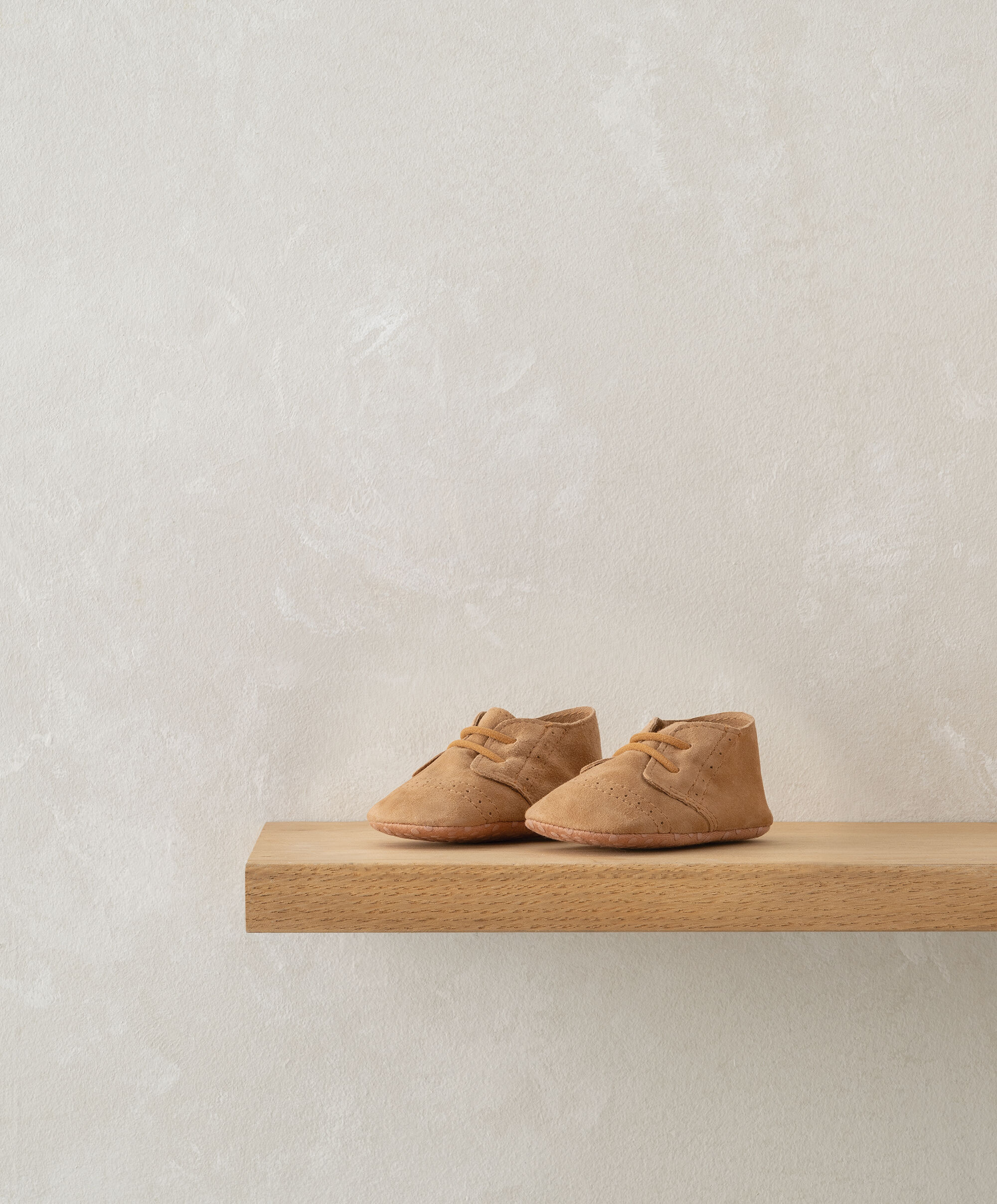 Suede Pram Shoes - Tan