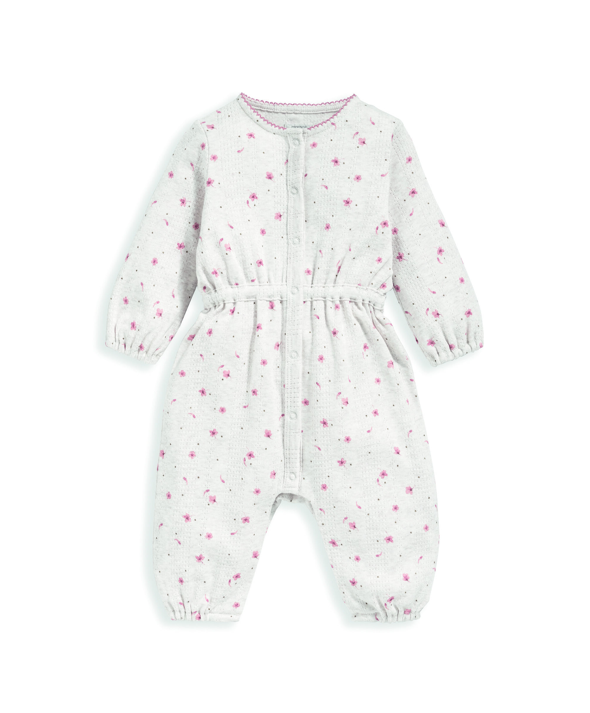 Floral Pointelle Waisted Romper image number 2