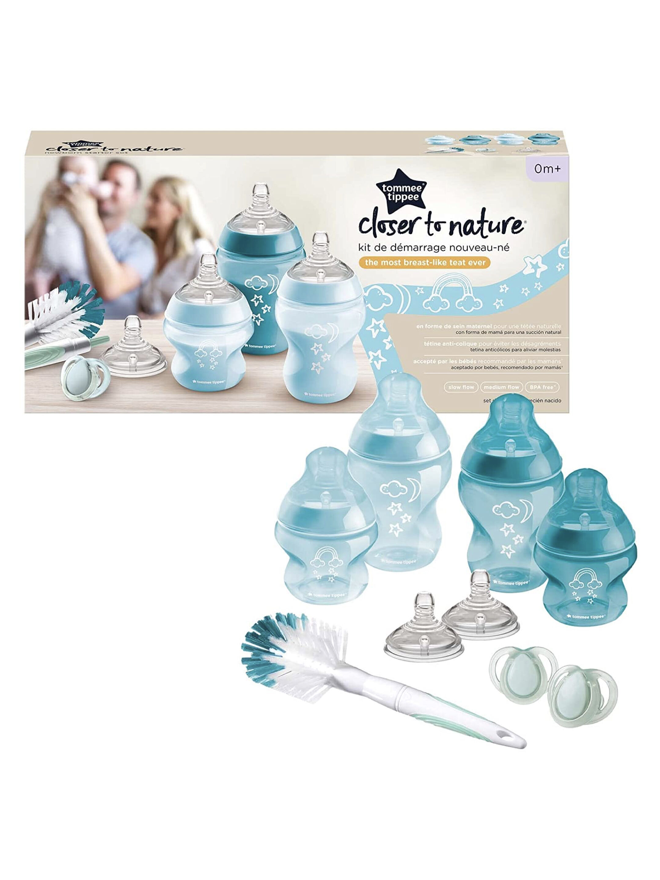 Tommee Tippee - Closer to Nature Baby Bottle Kit - Blue Stars