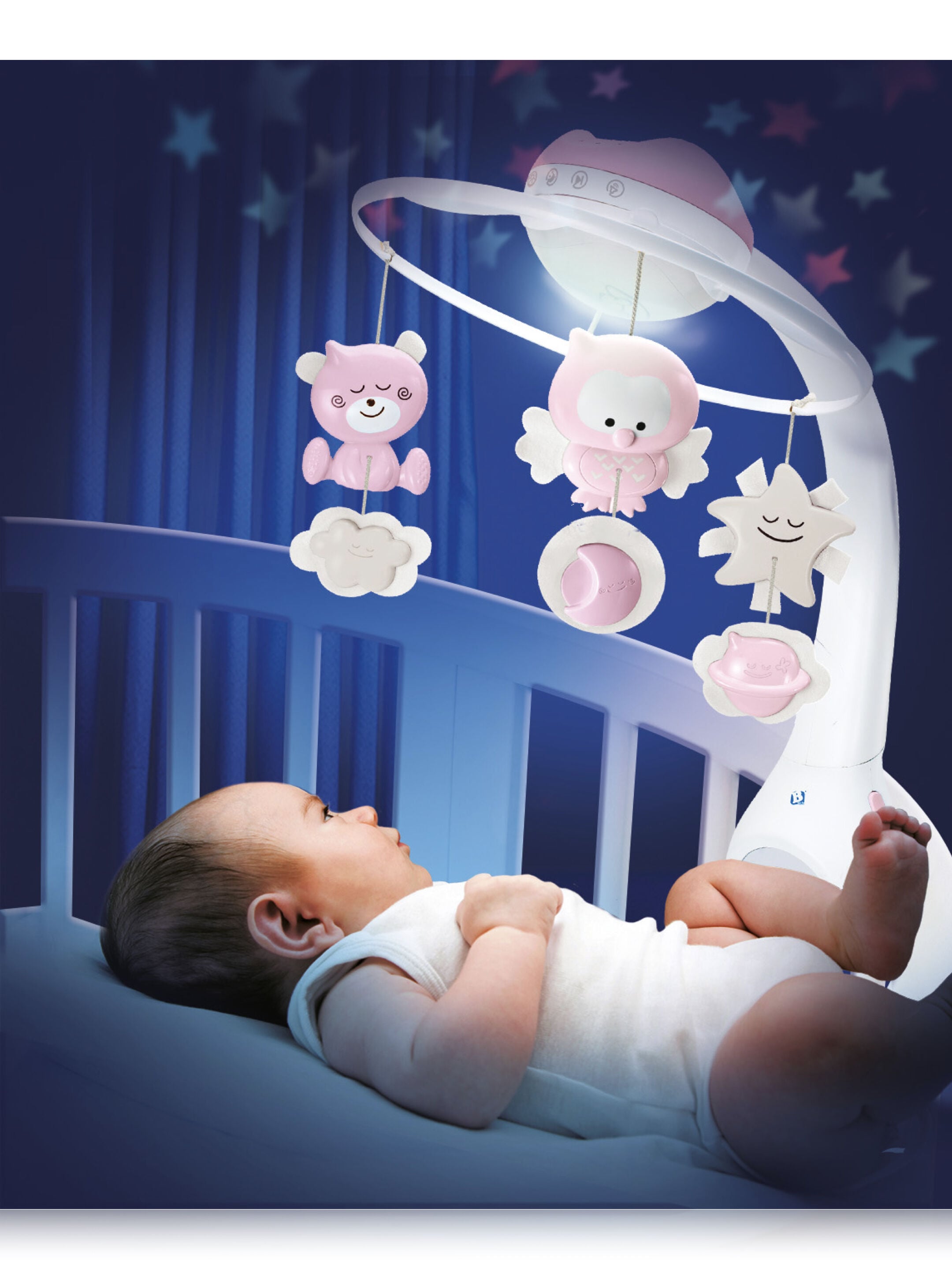 Infantino 3 In 1 Projector Musical Mobile - Pink image number 2
