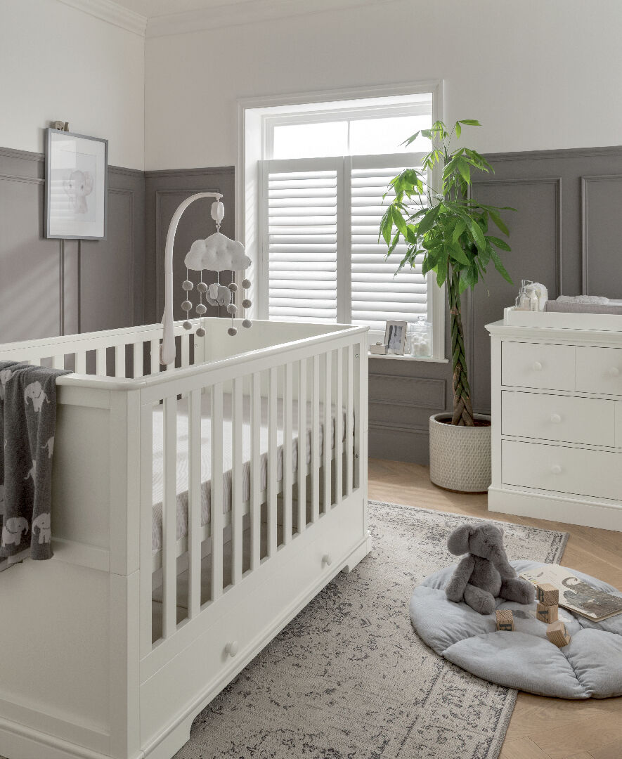 Oxford 2 Piece Cotbed Set with Dresser Changer - Off White