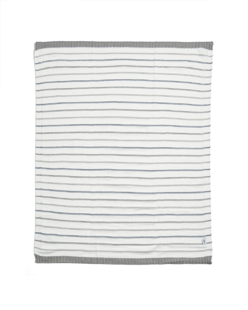Blanket Knitted - Blue Stripe image number 1
