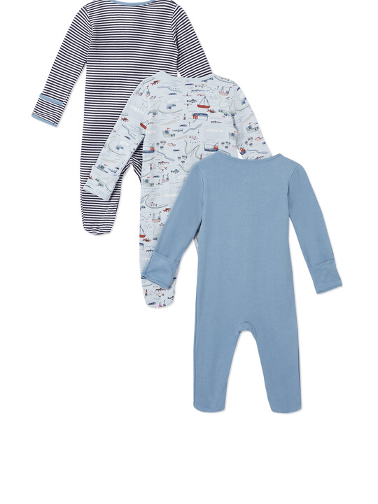 3Pack of  NAUTICAL Sleepsuits image number 2