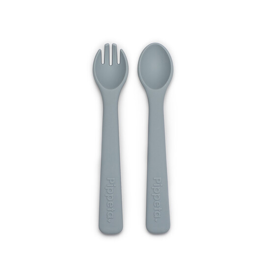Pippeta Silicone Spoon & Fork - Sea Salt image number 1