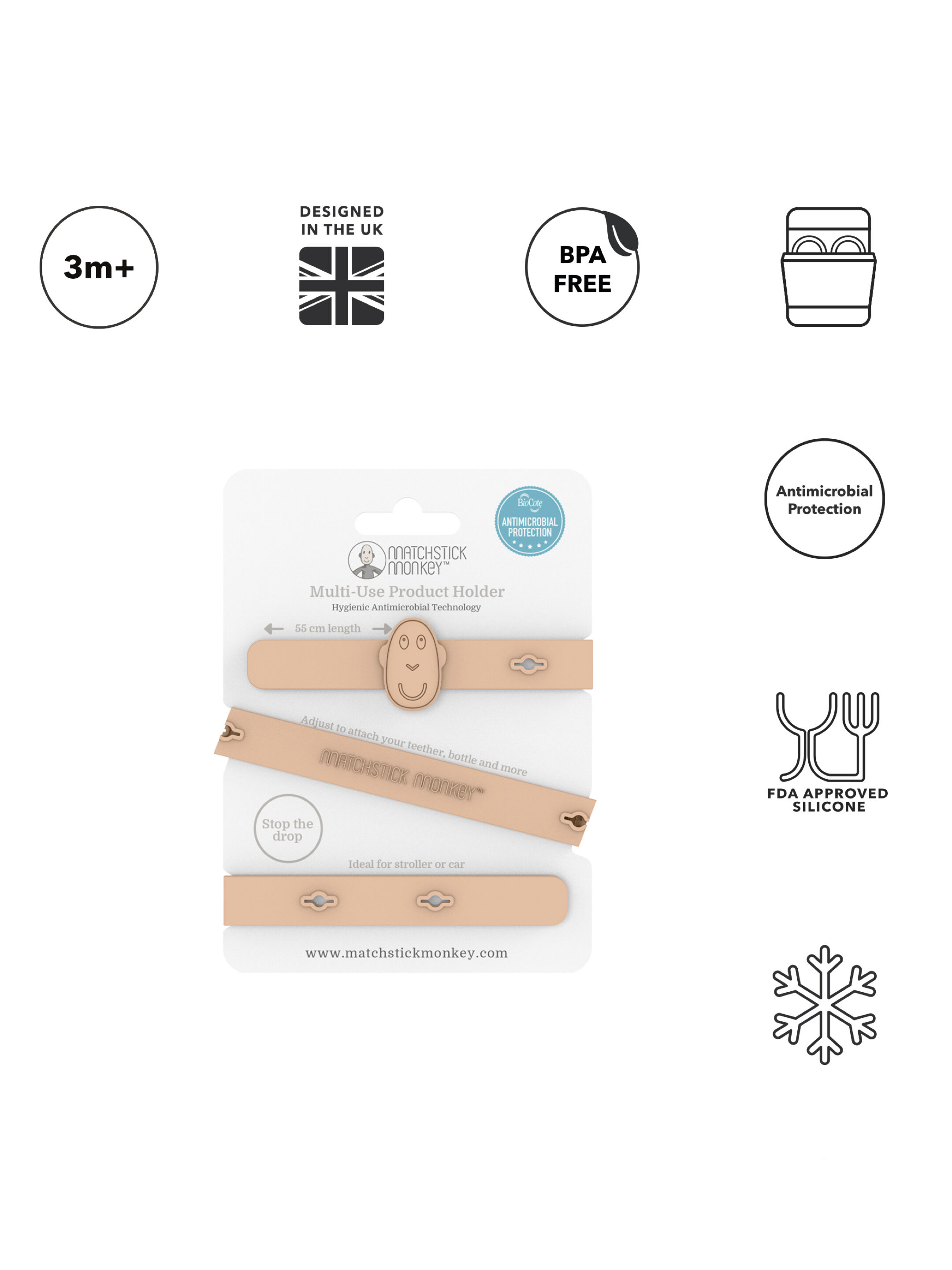 Matchstick Monkey Multi-Use Product Holder - Dusty Pink image number 3