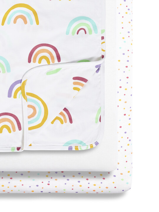 3pc Crib Bedding Set – Colour Rainbow image number 1
