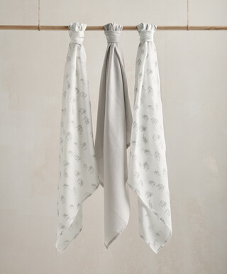 Large Elephant Muslin Squares - 3 Pack