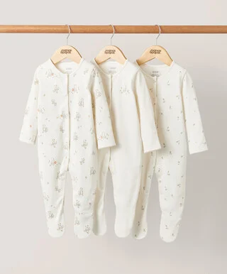 Bear Sleepsuits (Set of 3) - Sand