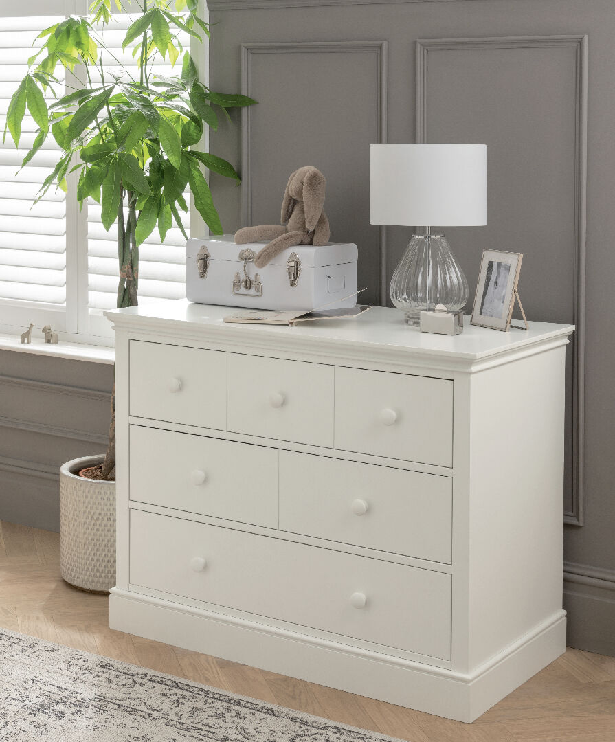 Oxford Wooden 6 Drawer Dresser & Baby Changing Unit - White image number 2