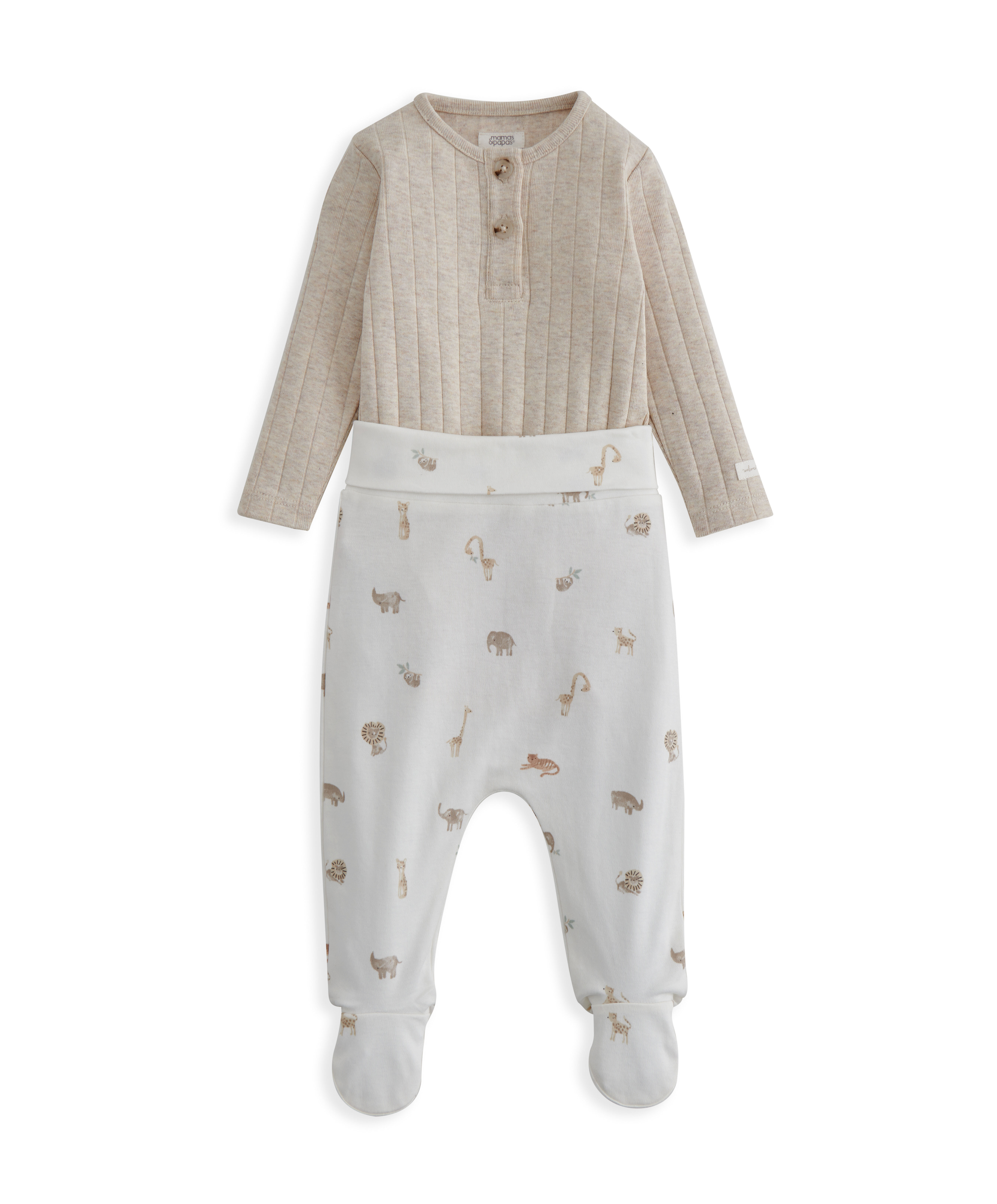 Ribbed Safari Bodysuit & Leggings Set  image number 2