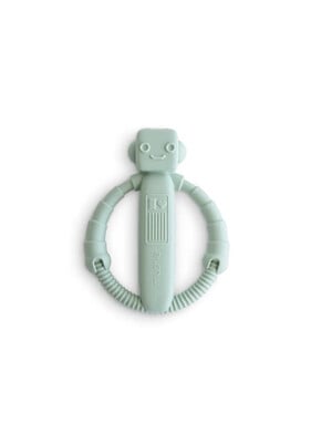 Mushie Robot Rattle Teether (Cambridge Blue)