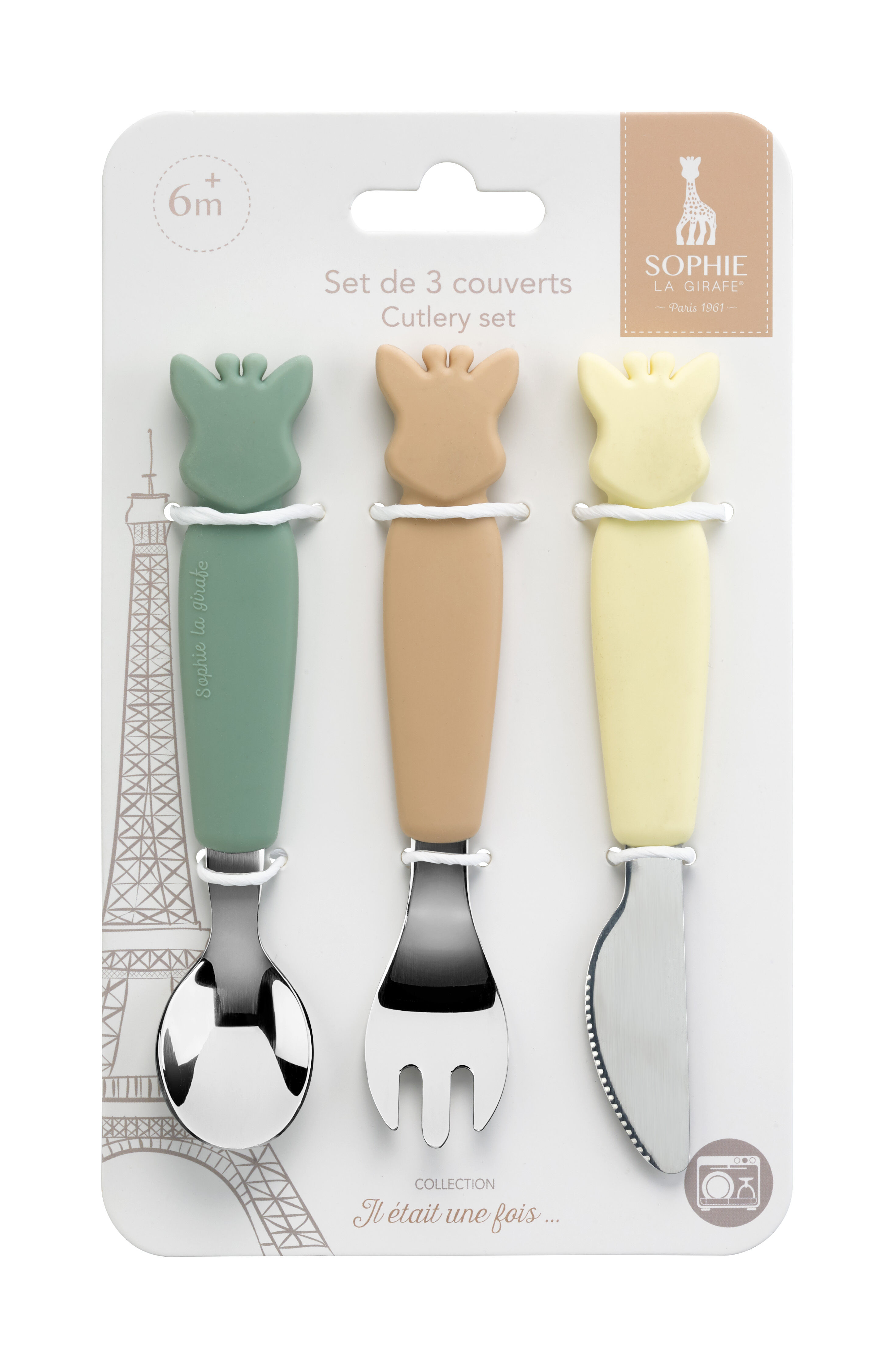 A set of 3 cutlery in ionx and silicone, for baby's first meals in autonomy! image number 2
