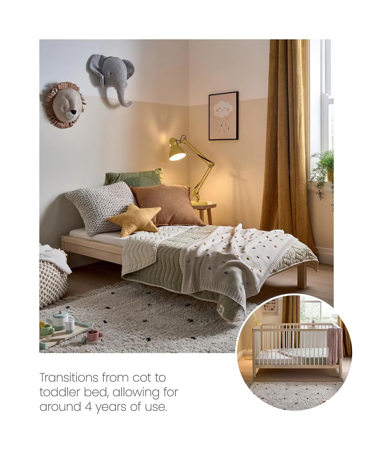 Compact Solo Cotbed - Moss Green image number 3