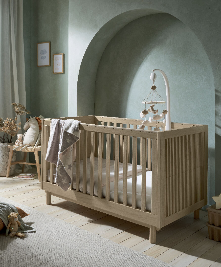 Oska 3 Piece Cotbed Set with Wide Dresser Changer and Wardrobe- Oak image number 3