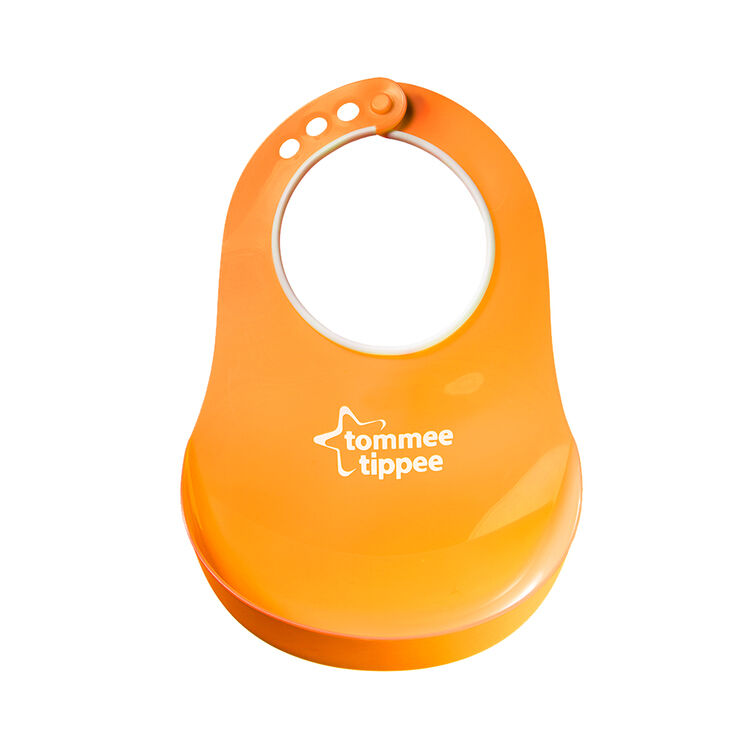 Tommee Tippee Essentials Comfi Neck Catch Bib- Pink/Blue/Orange image number 2