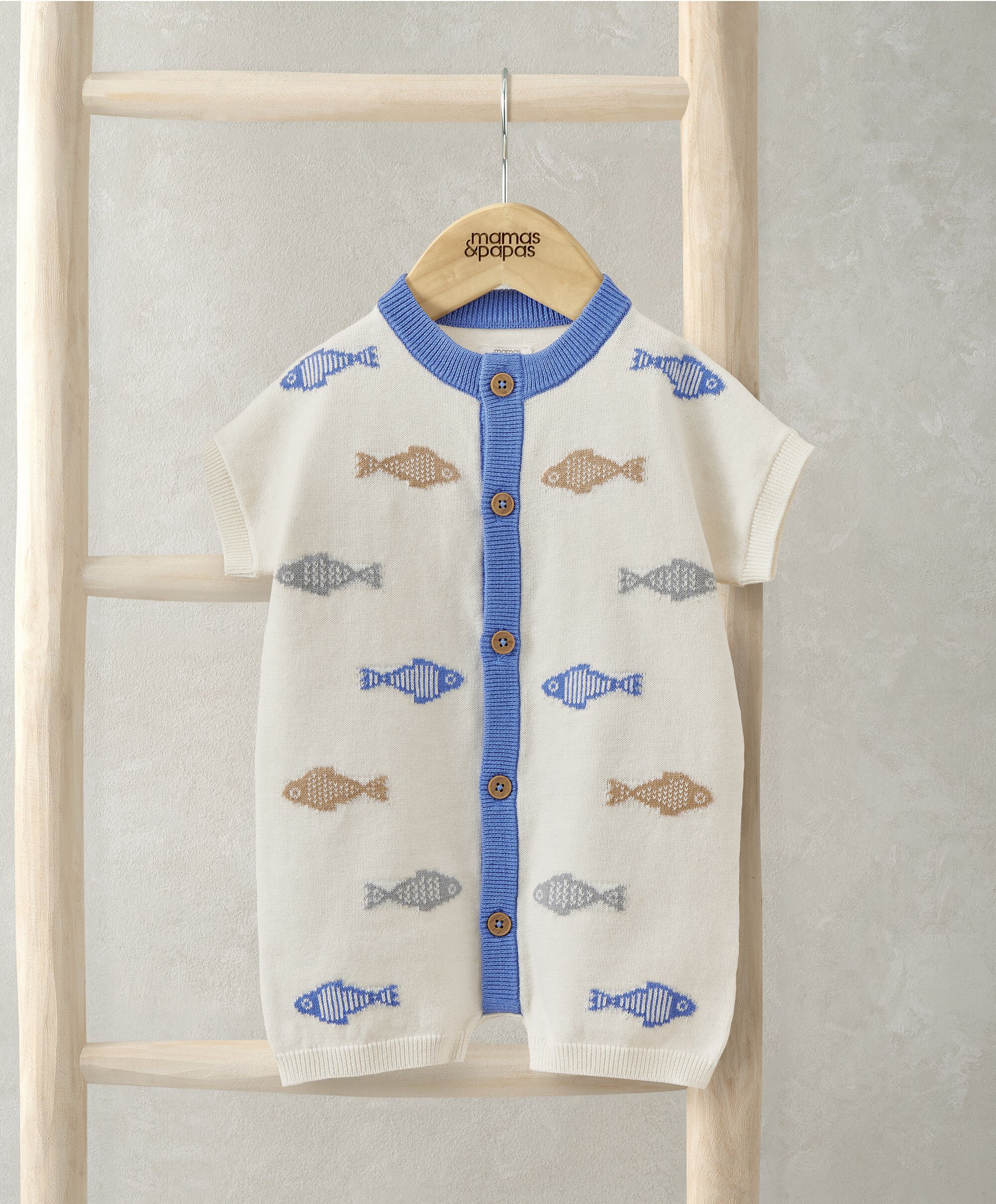 Knitted Cream Romper image number 1