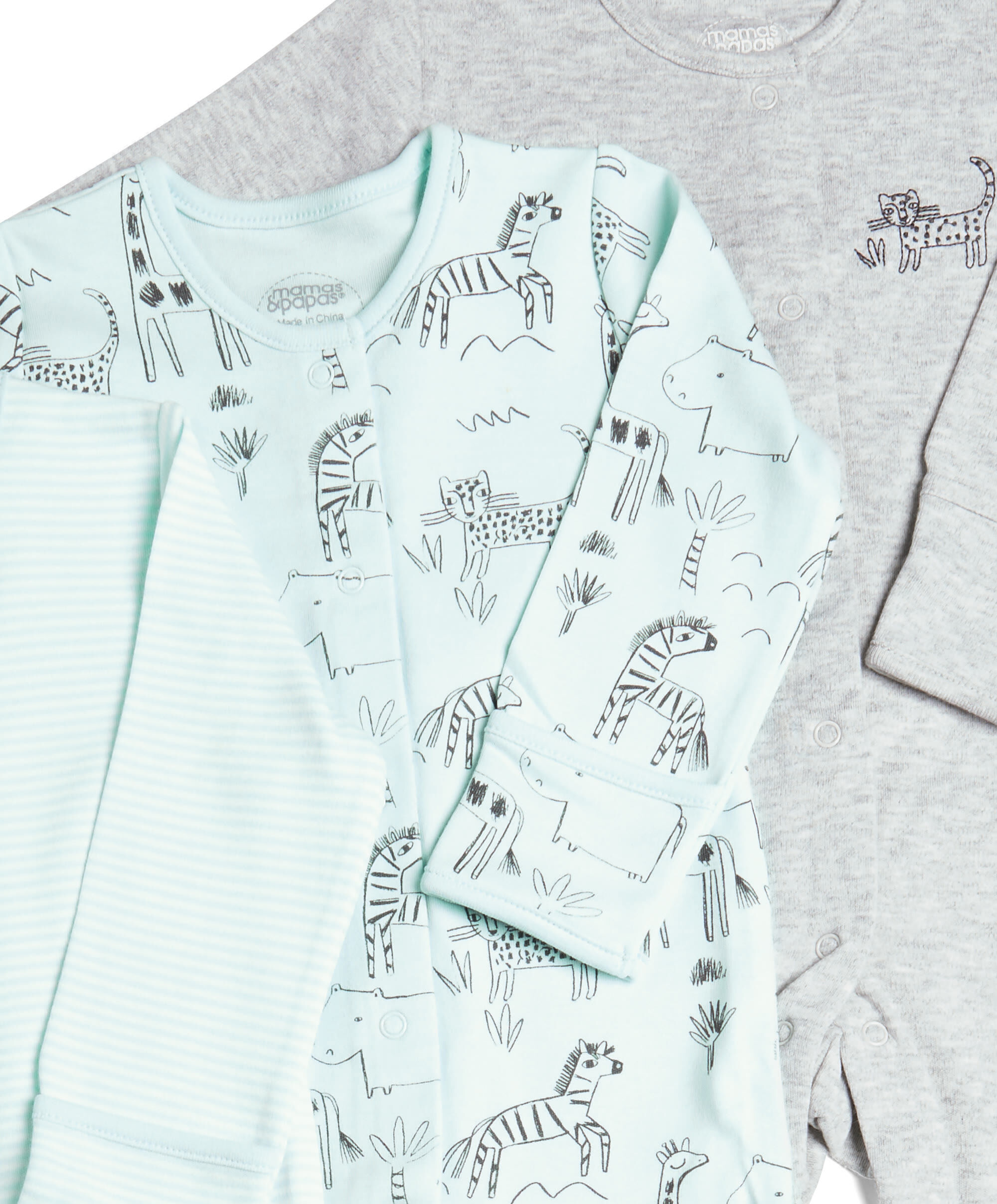 Zoo Animal Sleepsuits 3 Pack image number 2