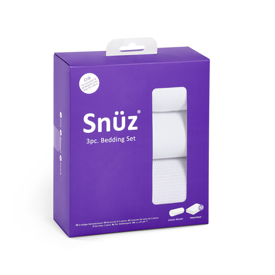 Snuz 3pc Crib Bedding Set – White image number 2
