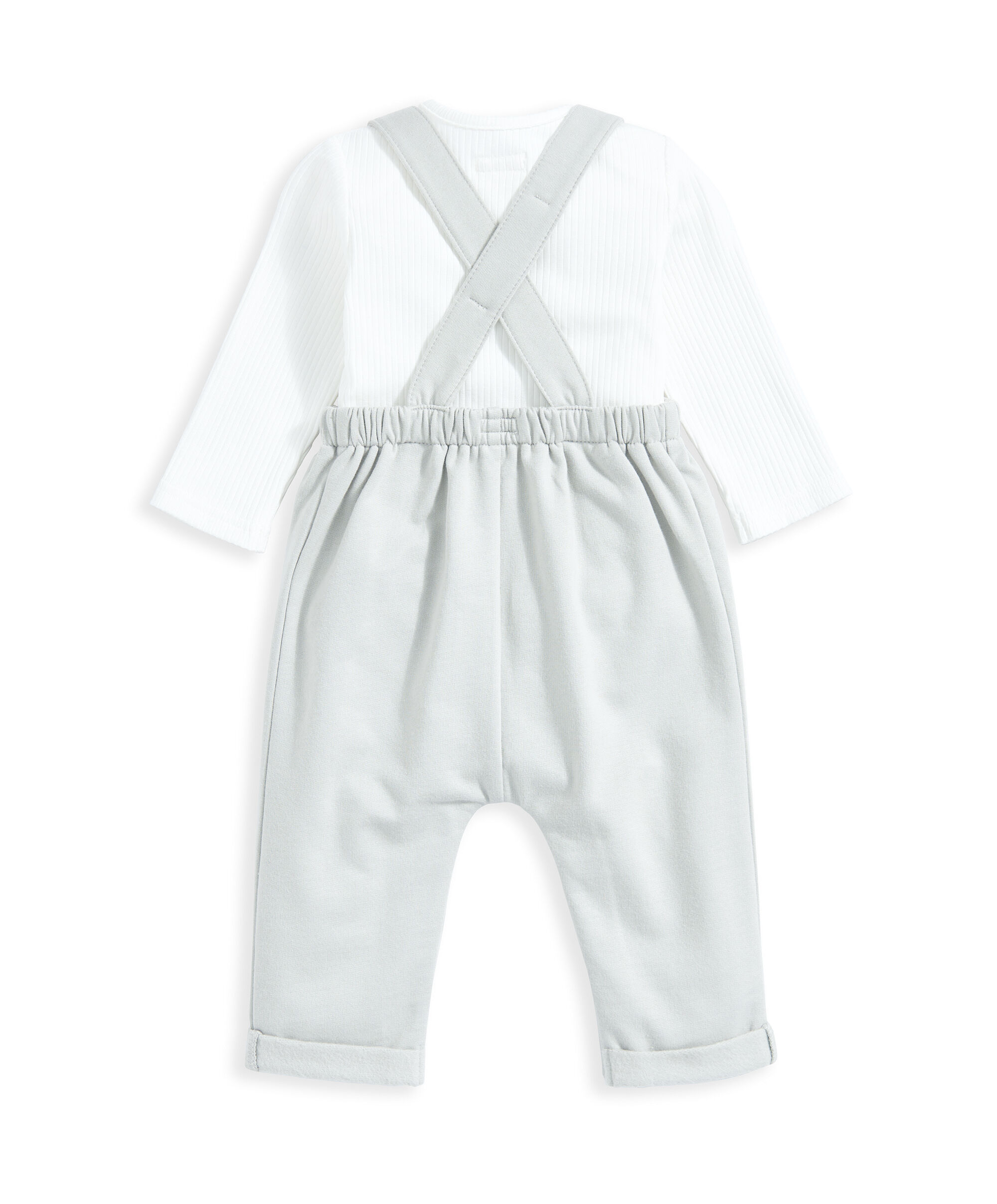 Bodysuit & Jersey Dungarees Outfit Set - Green image number 3