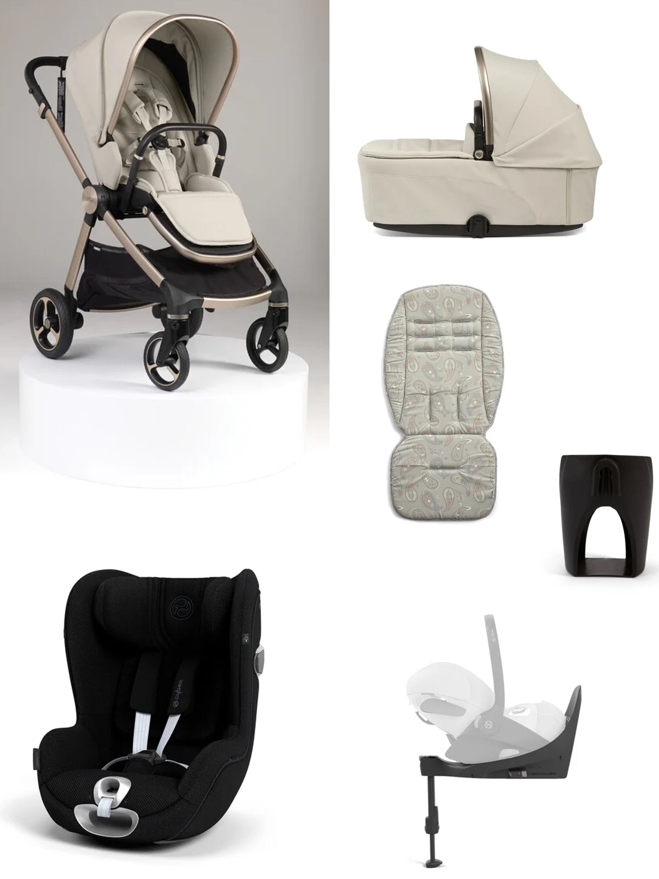 Vardo Shell Pushchair 6 Piece Bundle with Cybex Car Seat image number 1